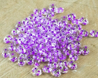 2/5MM MATUBO SUPERDUO Light Purple Lined Crystal Beads