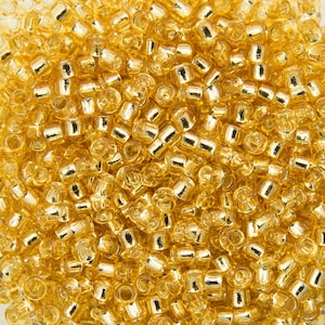 15/0 TOHO ROUND Silver Lined Light Topaz Seed Bead (8g)