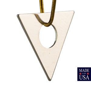 Center Cutout Silver Plated Flat Triangle Charms Drops 17mm (6) mtl479P