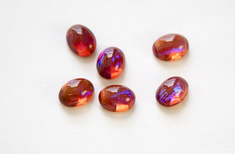 8x6mm Mexican Opal Glass Cabochons 6 image 2