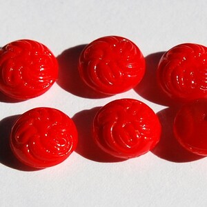 Vintage Red Etched Swirled Top Glass Cabochons 9mm cab038 image 2