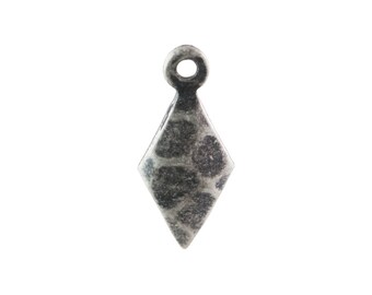OX JEWELRY　Silver Loop Tie 1 Loop Hammered Small Sterling Silver Ox Diamond 15mmx6mm