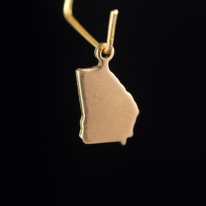 Raw Brass  Georgia Blank State Charm Drops (6) chr228KK
