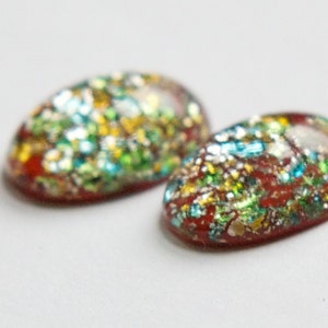 Red Opal Oval Glass Cabochons 18x13mm (2) cab5005Q image 2