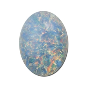 Cabochões de vidro oval opala azul 18x13mm (2) cab5005C