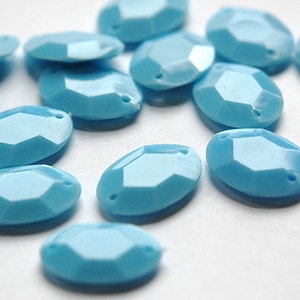 Vintage Blue Plastic Faceted Drops Connectors bds031H