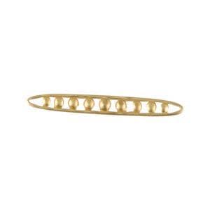 May include: Gold-toned metal bar with a series of round beads, forming a delicate and minimalist design.