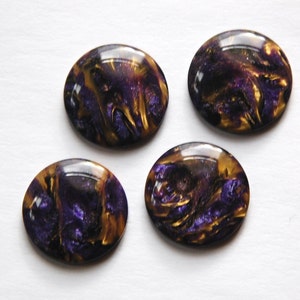 Vintage Purple with Gold Metallic Cabochons 20mm 4 cab740A image 2