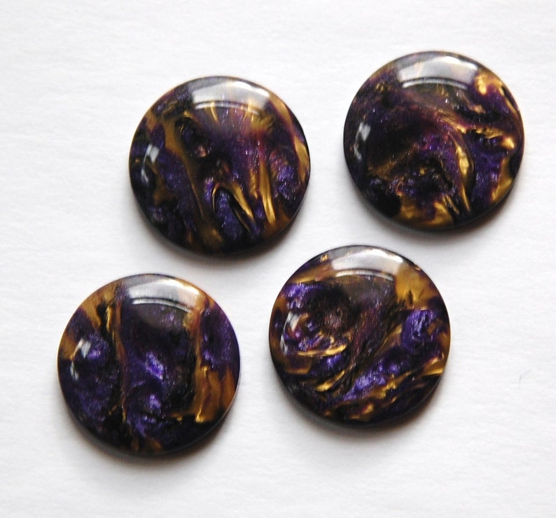 Vintage Purple with Gold Metallic Cabochons 20mm 4 cab740A image 2