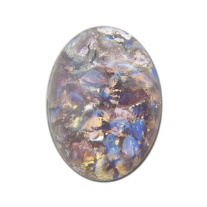 Cabochões de vidro oval opala ametista 18x13mm (2) cab5005E
