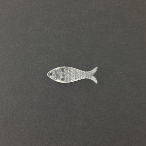 Vintage 1 Loop West German Crystal Clear Fish Charm Connector 9x27mm (6) chr108L