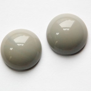 Vintage Opaque Gray Domed Glass Cabochons 18mm cab706T