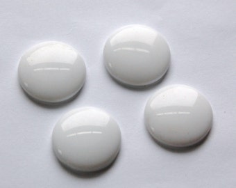 Vintage White Glass German Cabochons 22mm cab247