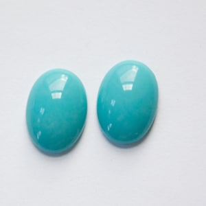 Vintage Opaque Turquoise Blue Glass Cabochons 18x13mm cab582