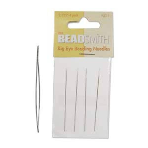 Lot de 4 aiguilles pour perlage Beadsmith Big Eye de 2,125 pouces