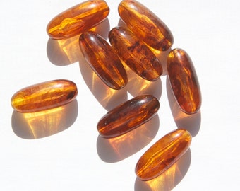 Vintage Oblong Tortoise Acrylic Beads 22mm bds132