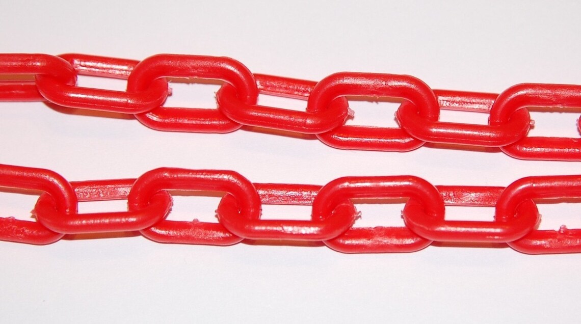Red Plastic Link Chain 3 Feet chp005 Etsy