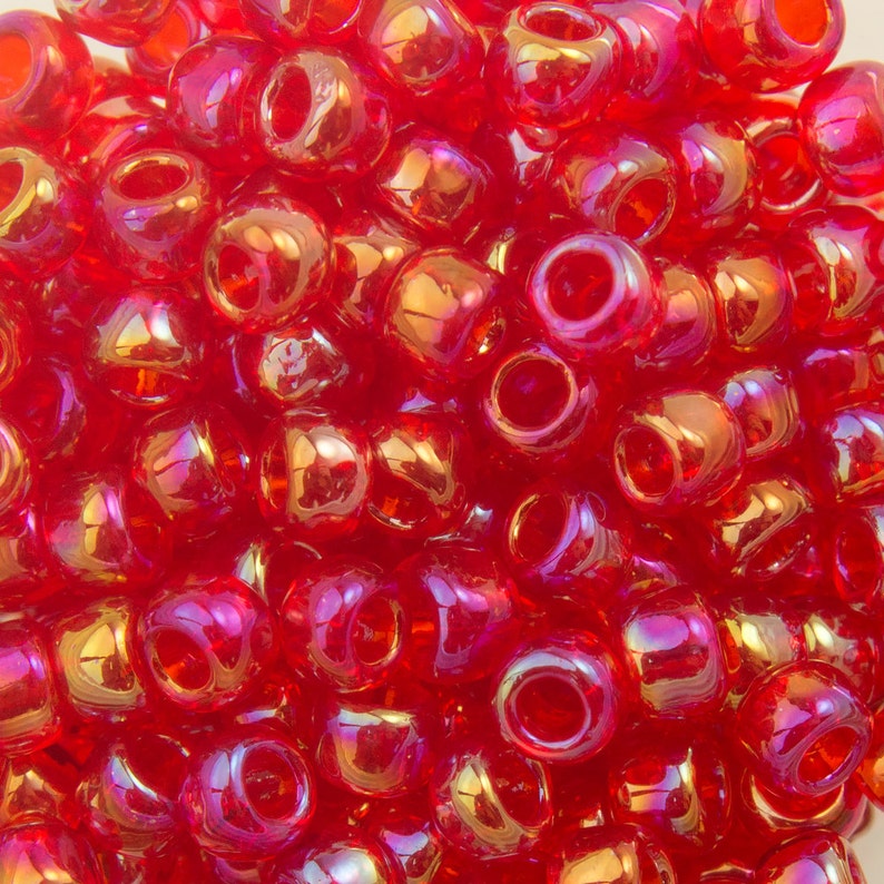 80 TOHO ROUND Transparent Rainbow Siam Ruby Seed Bead 8g