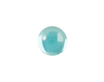 7mm Translucent Aqua Foiled Glass Round Cabochons (16) cab2003J