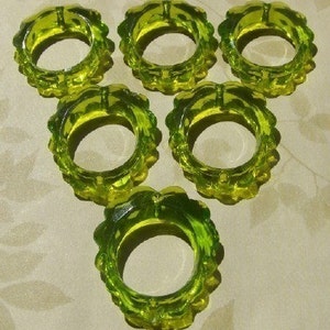 Vintage groen ovaal geschulpte hoepels met meerdere Beading gaten pnd133G