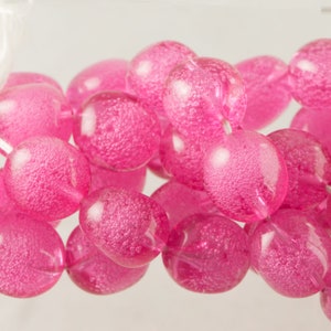 16mm Pink Acrylic Baroque Oval Beads with Bubbles (4)
