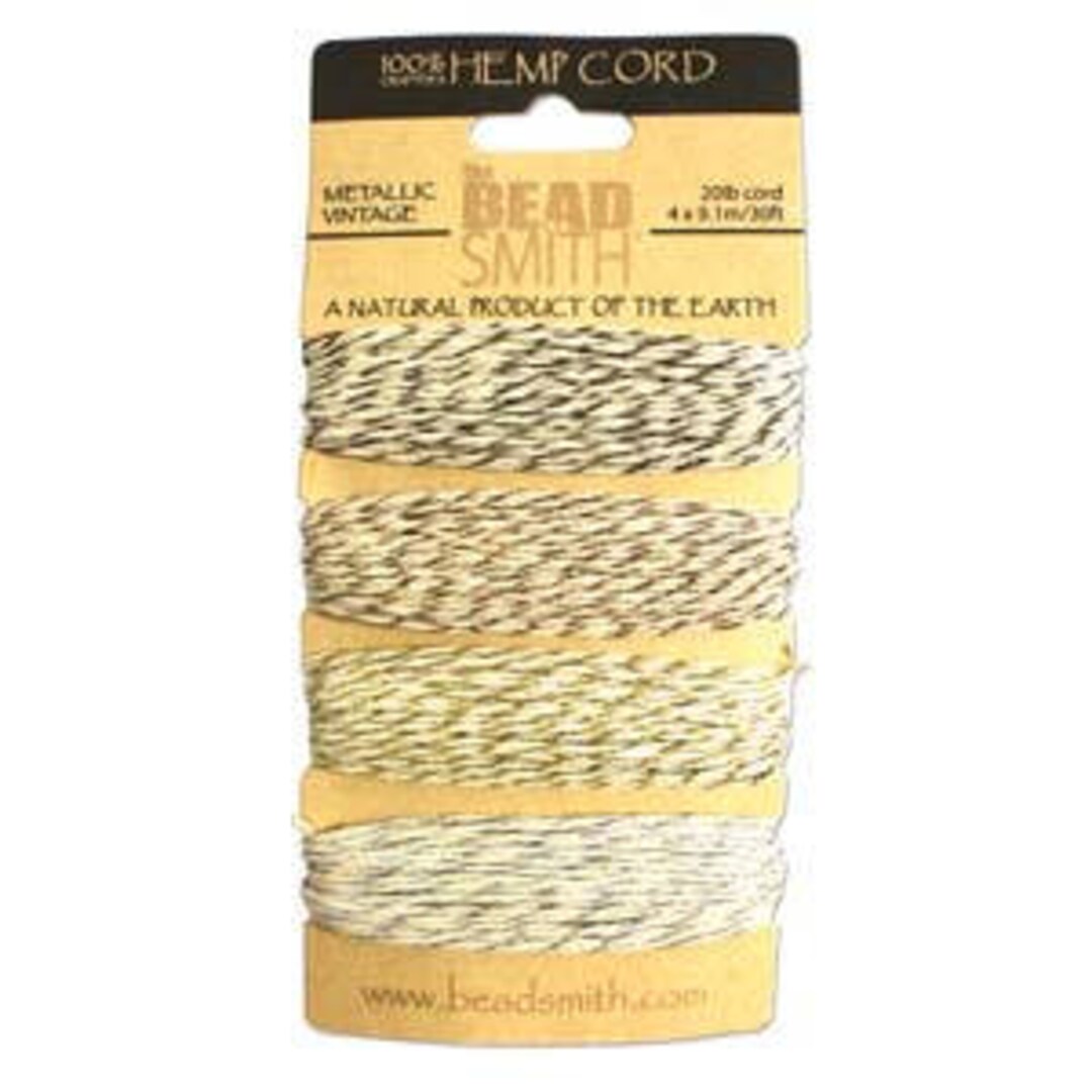 Beadsmith Hemp Cord 4 Metallic Vintage 20lb/1.0mm Etsy
