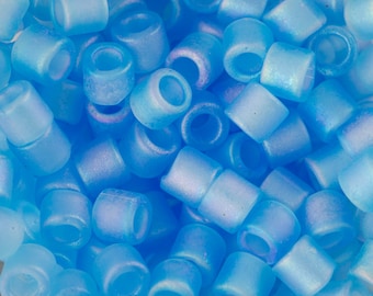 8/0 MIYUKI DELICA Matte Transparent Aqua AB Seed Bead (8g)