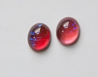 Red Mexican Opal Glass Cabochons 10x8mm (6) cab5002A