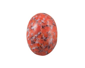 Vintage Opaque Coral Matrix Glass Cabochons 18x13mm (4) cab6005B