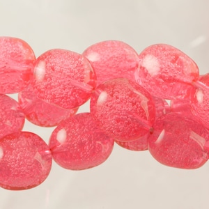 16mm Salmon Acrylic Baroque Oval Beads with Bubbles (4)