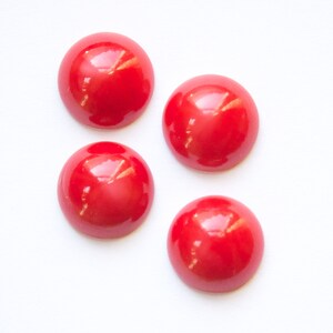 Vintage Opaque Red with Silky Swirls Glass Cabochons 13mm cab704Z