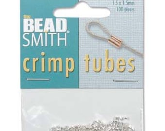 1.50x1.50 mm versilberte Beadcraft Quetschröhrchen 100Stk