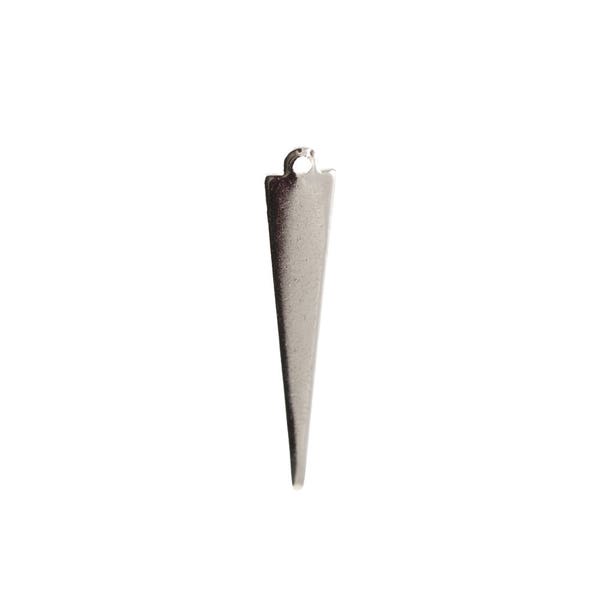 1 Loop Long Narrow Silver Triangle Pendant Findings (8) mtl383G