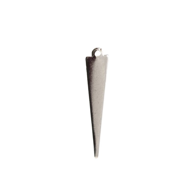 mtl383G 1 Loop Long Narrow Silver Triangle Pendant Findings 8