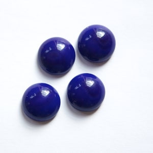 Vintage Opaque Navy Blue Glass Cabochons 13mm cab704W