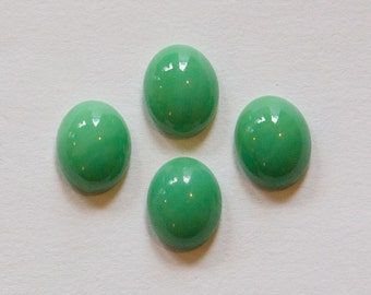 Vintage Cabochons en verre Opaque vert 10x8mm cab821B (6)