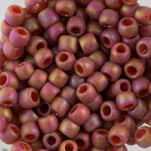 8/0 TOHO ROUND Semi Glazed Rainbow Orange Seed Bead (8g)