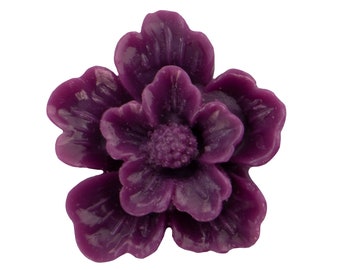 22mm Dark Purple Acrylic Flower Cabochon (2)