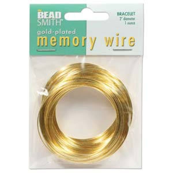 2-Inch Diameter Gold Plated Beadsmith Memory Wire 1 Ounce