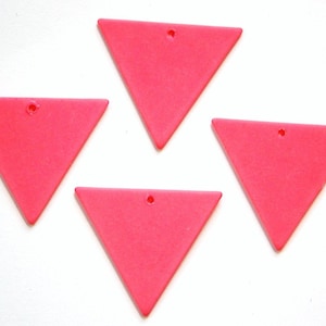 Vintage Bottom Hole Plastic Pink Triangle Charm Pendant chr017