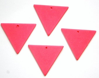 Vintage Bottom Hole Plastic Pink Triangle Charm Pendant chr017