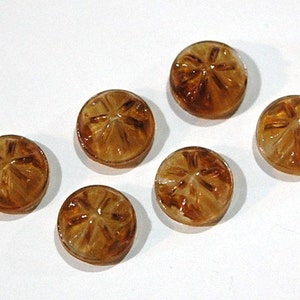 Vintage Etched Top Topaz and White Glass Cabochons 10mm cab813A image 1