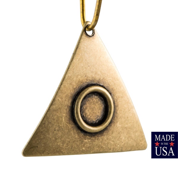 Brass Ox Curved Triangle Hoop Pendant with Setting 20mm (6) mtl502B