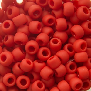 8/0 TOHO ROUND Opaque Frosted Cherry Seed Bead (8g)