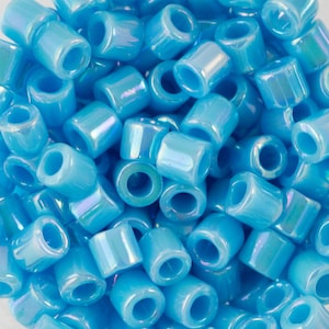 8/0 MIYUKI DELICA Opaque Turquoise Blue AB Seed Bead (8g)