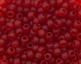 11/0 TOHO ROUND Transparent Frosted Ruby Seed Bead (8g)