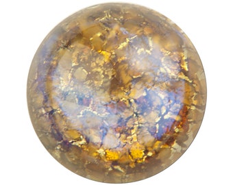 May include: A round, translucent, golden-brown gemstone with a marbled pattern.