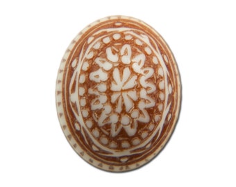 Vintage Mosaic Brown and White Cabochons 10x8mm (8) cab714Y