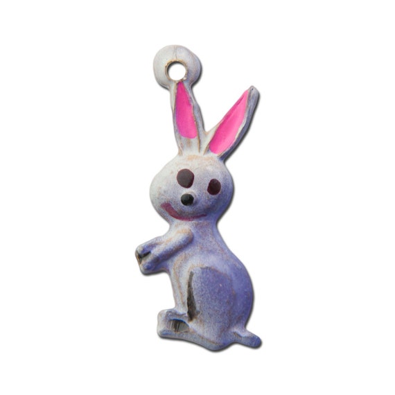 Vintage Metal Bunny Rabbit Charms 22mmx9mm 4 Chr176e | Etsy