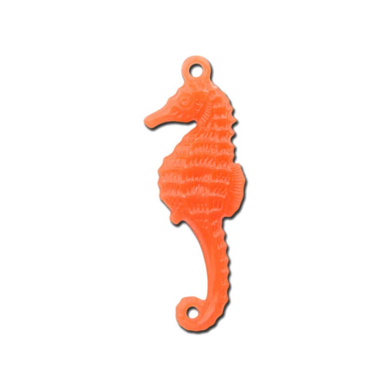 Orange Baby Seahorse Pendants Charms 29x10mm 6 pnd110K image 1